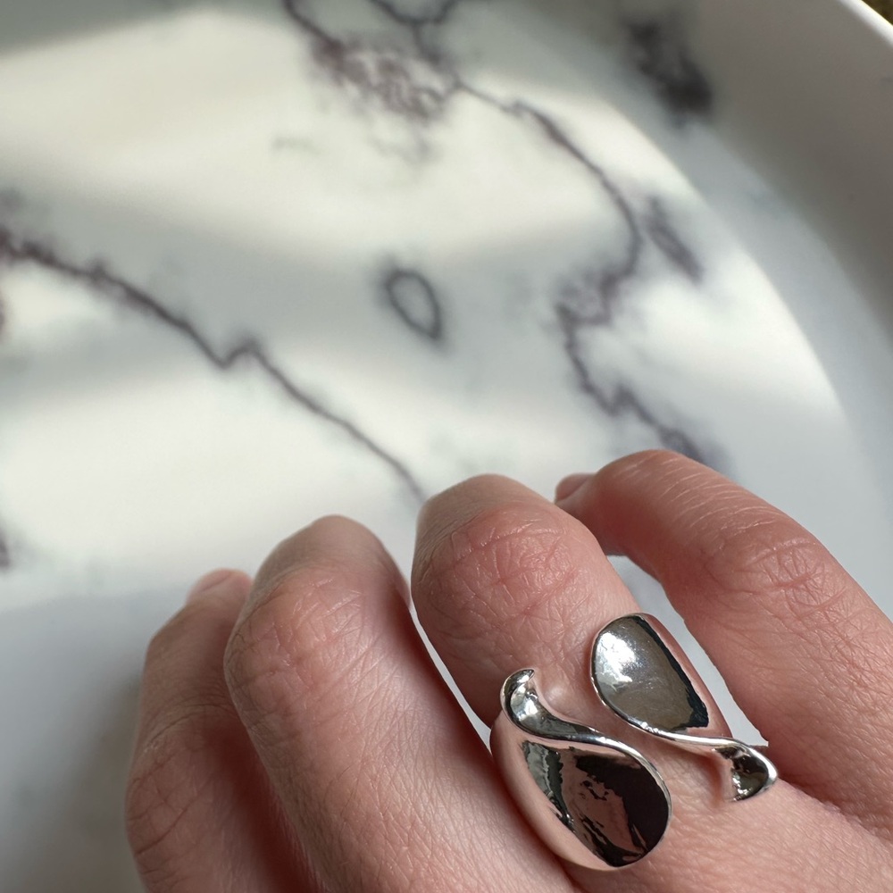 Stylish Silver 925 Adjustable Ring - image 6